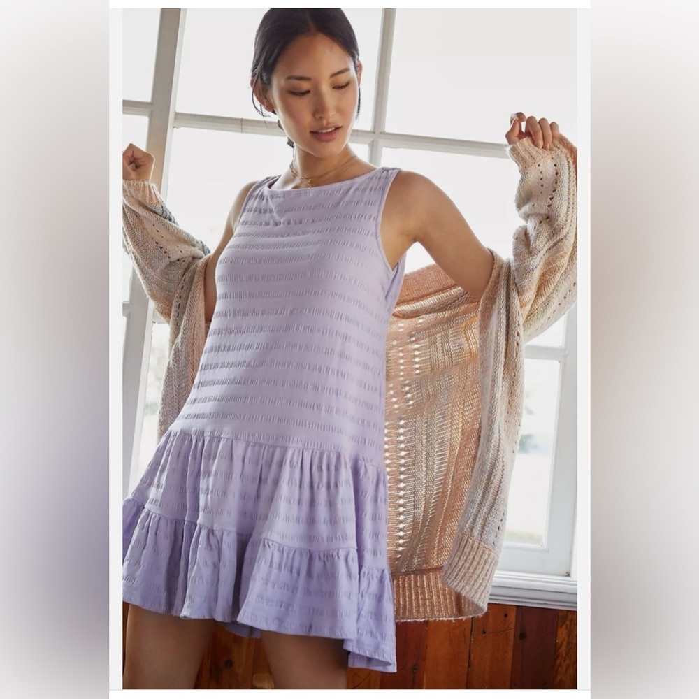 Anthropologie Flounced Open-Back Mini Dress